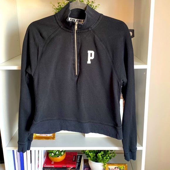 PINK Victoria's Secret Tops - Black Half-Zip Sweatshirt by PINK